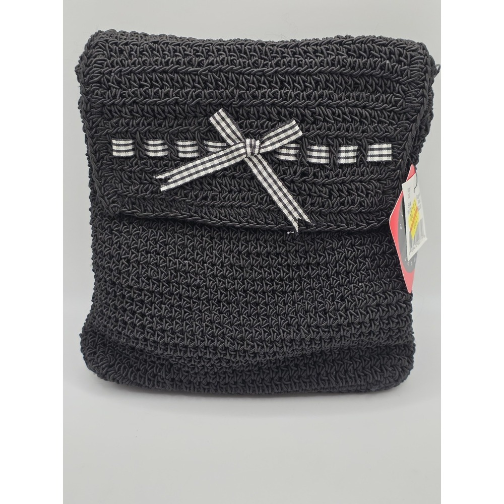 Frankie And Johnnie Black Woven‎ Crossbody Purse